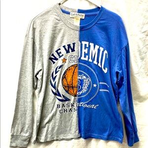 Cut & paste long sleeve NEW EMIC pullover tee men sz M